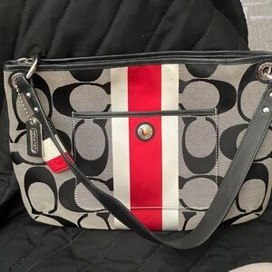 Coach Black and Red Shoulder Bag